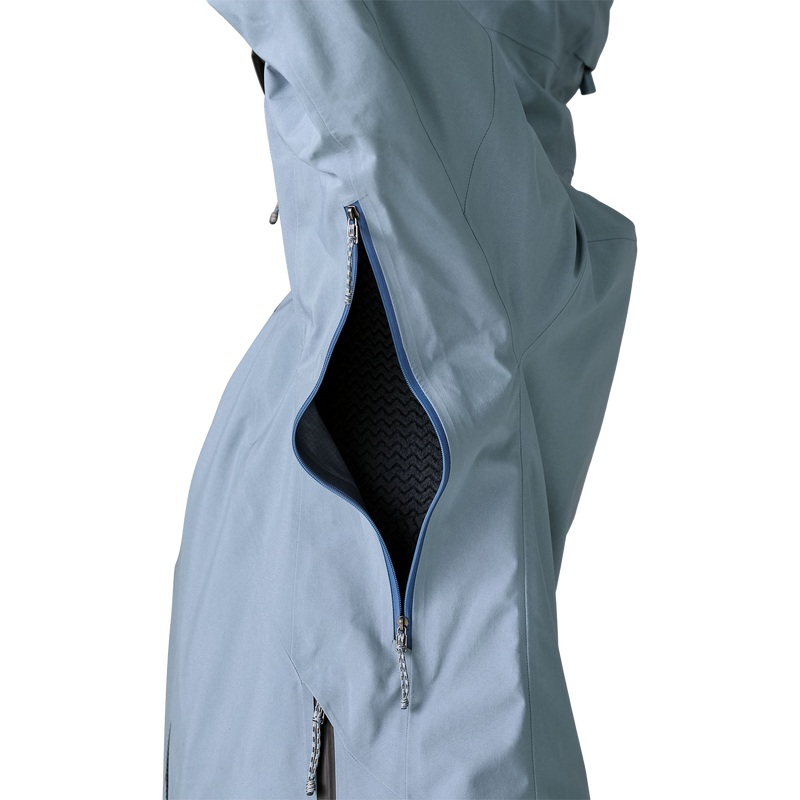 Women's PowSlayer Gore-Tex Jacket, Patagonia Women's PowSlayer Gore-Tex Jacket in BNLB-Barnacle Blue pit zip vent