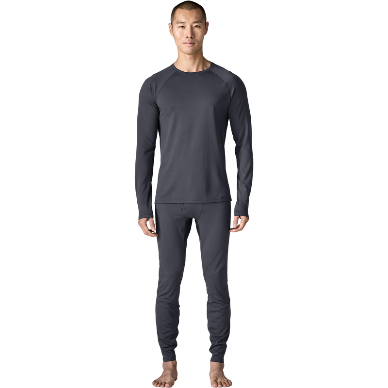 Men's Capilene Midweight Baselayer Crew, Patagonia Men's Capilene Midweight Baselayer Crew in SMDB Smolder Blue full length