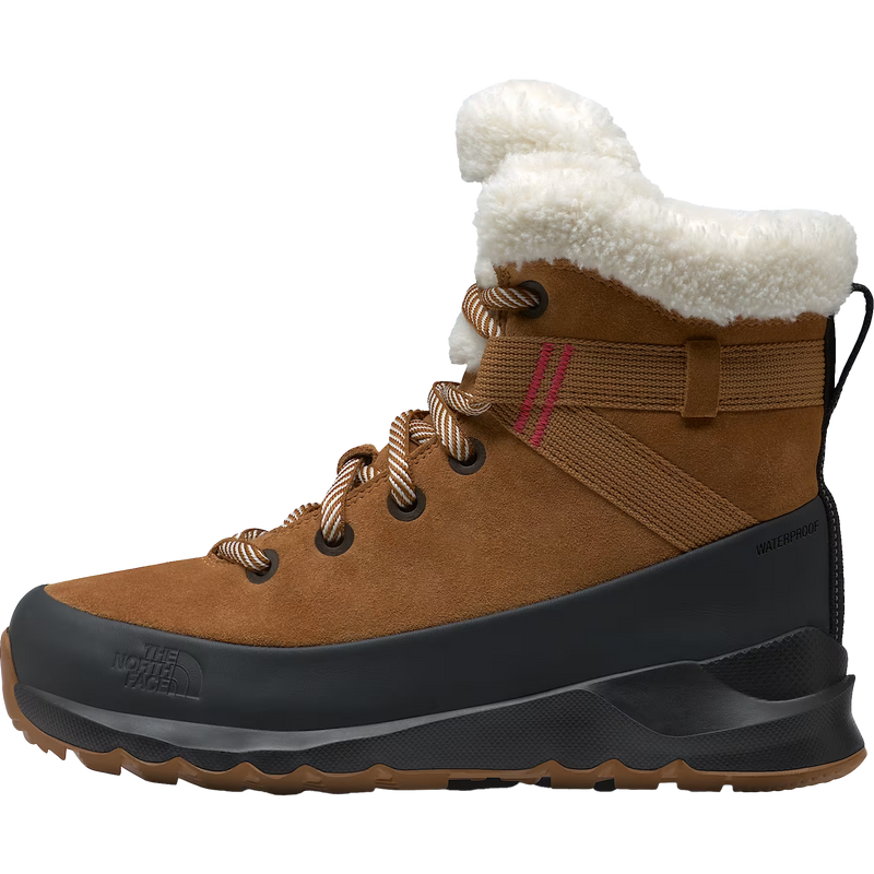 The North Face Women's Thermoball Leather Lace Up in Timber Tan/TNF Black