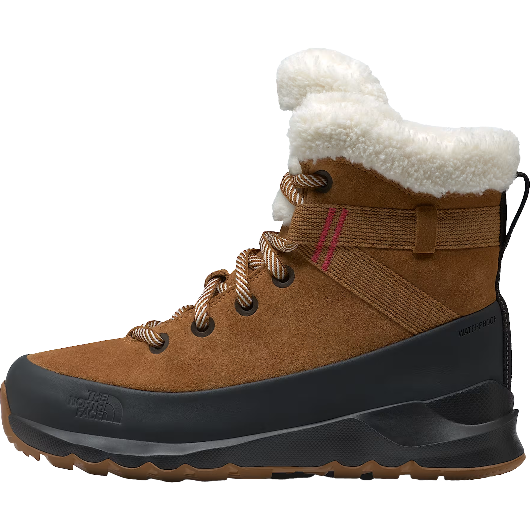 The North Face Women's Thermoball Leather Lace Up in Timber Tan/TNF Black