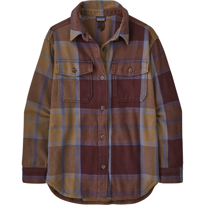 Patagonia Women's Fjord Loft Overshirt Jacket in Polar Tide/Berry Fig