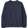 Patagonia Men's Longsleeve Midweight '95 Oval Logo Pocket Tee in New Navy