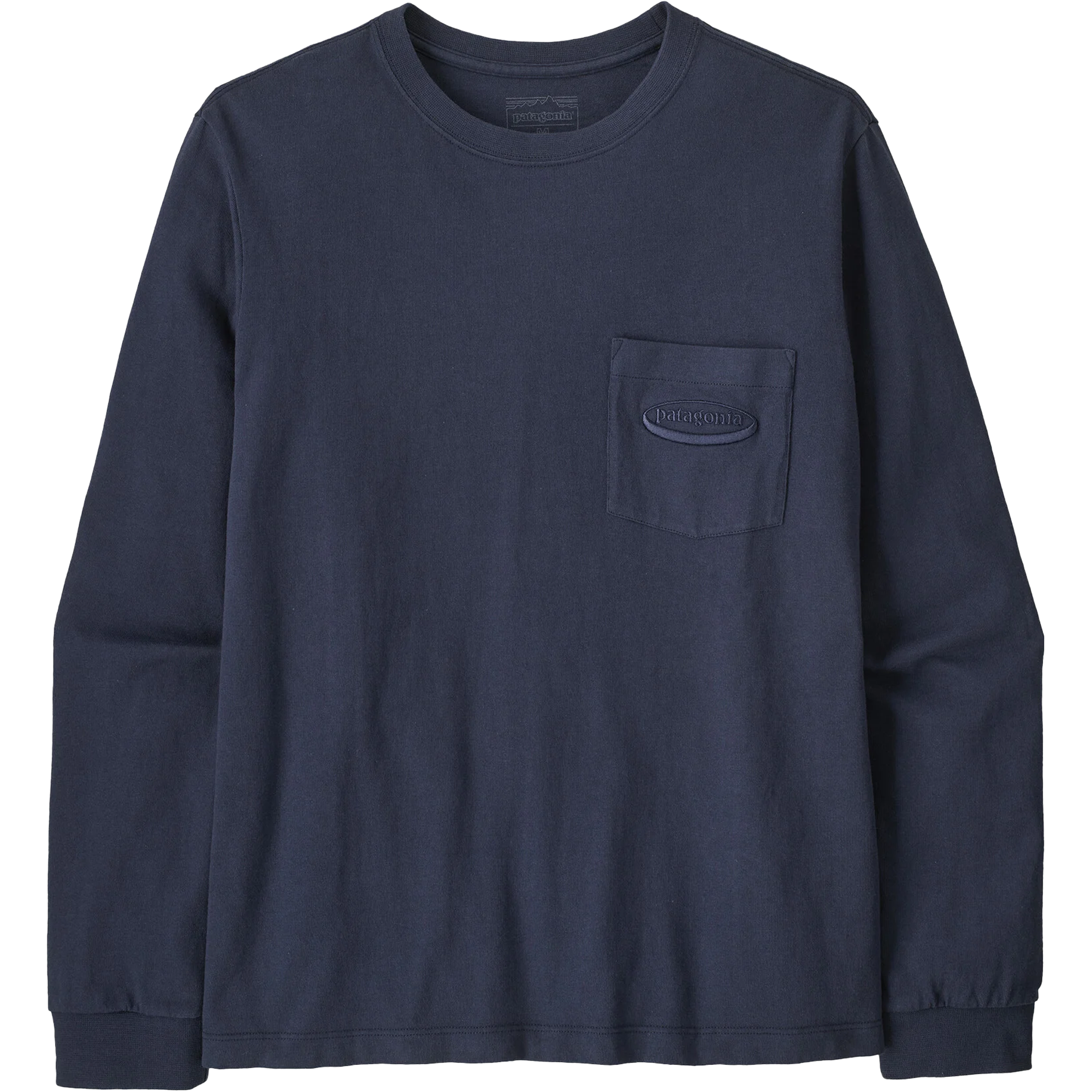 Patagonia Men's Longsleeve Midweight '95 Oval Logo Pocket Tee in New Navy