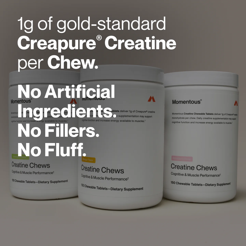 Creatine Chews (150 Count), Momentous Creatine Chews no artificial ingredients