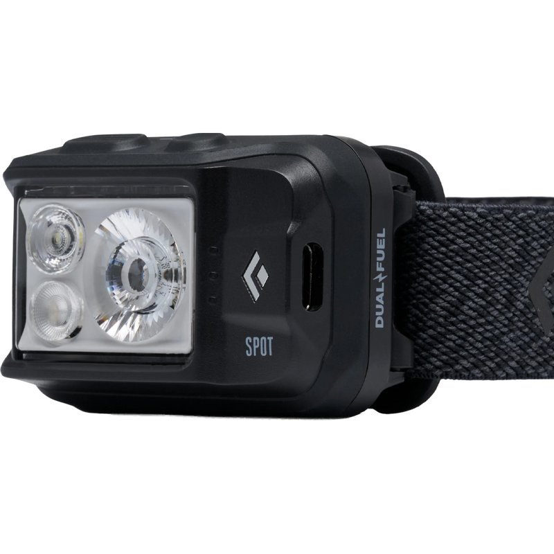 Spot Headlamp, Black Diamond Spot Headlamp in Black with USB detail