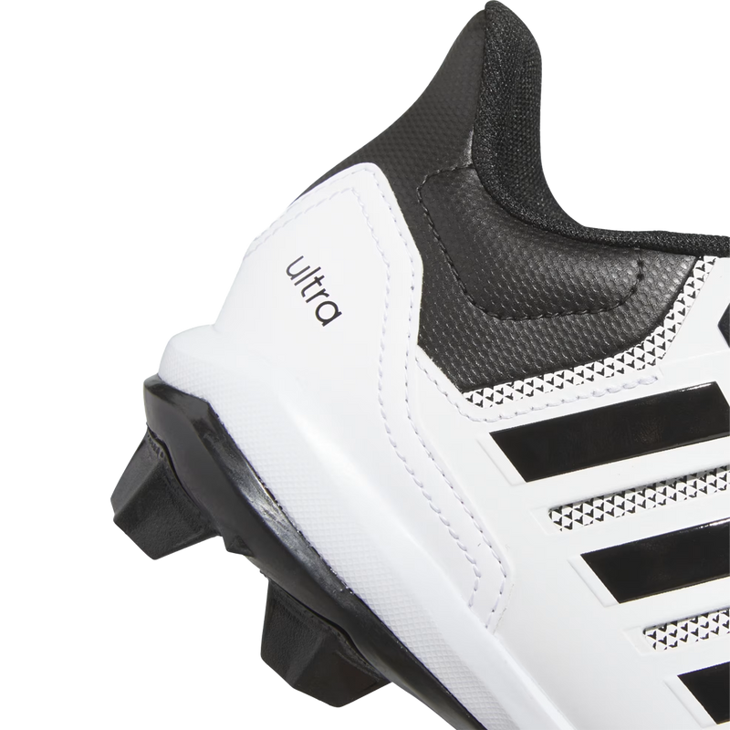 Youth Ultra MD K, Adidas Youth Ultra MD K in Cloud White Core Black stitch detail