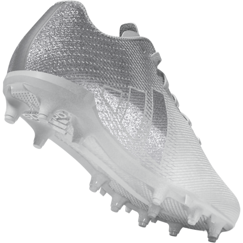 Youth Adizero Electric.2 II Football Cleats, Adidas Youth Adizero Electric.2 II Football Cleats in Cloud White/Silver Metallic/Cloud White back bottom