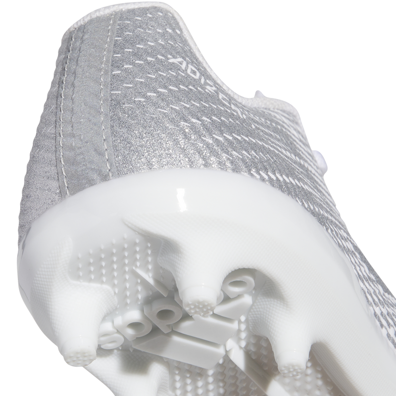 Youth Adizero Electric.2 II Football Cleats, Adidas Youth Adizero Electric.2 II Football Cleats in Cloud White/Silver Metallic/Cloud White heel bottom