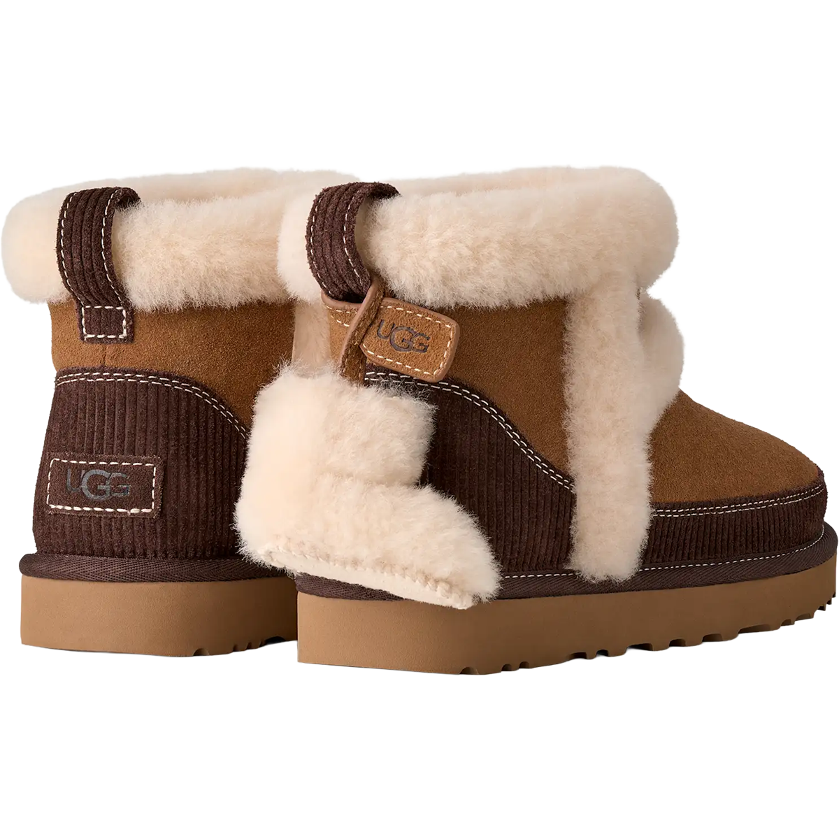 UGG Women's Classic Mini Heritage in Chestnut angled rear view