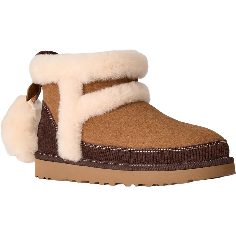 UGG Women's Classic Mini Heritage in Chestnut angled lateral view