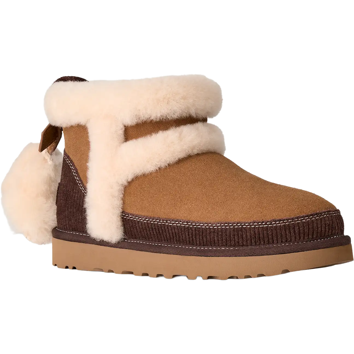UGG Women's Classic Mini Heritage in Chestnut angled lateral view