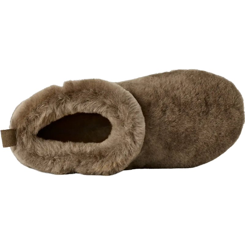 UGG Women's Classic Ultra Mini Fluffed in Light Bronze top view