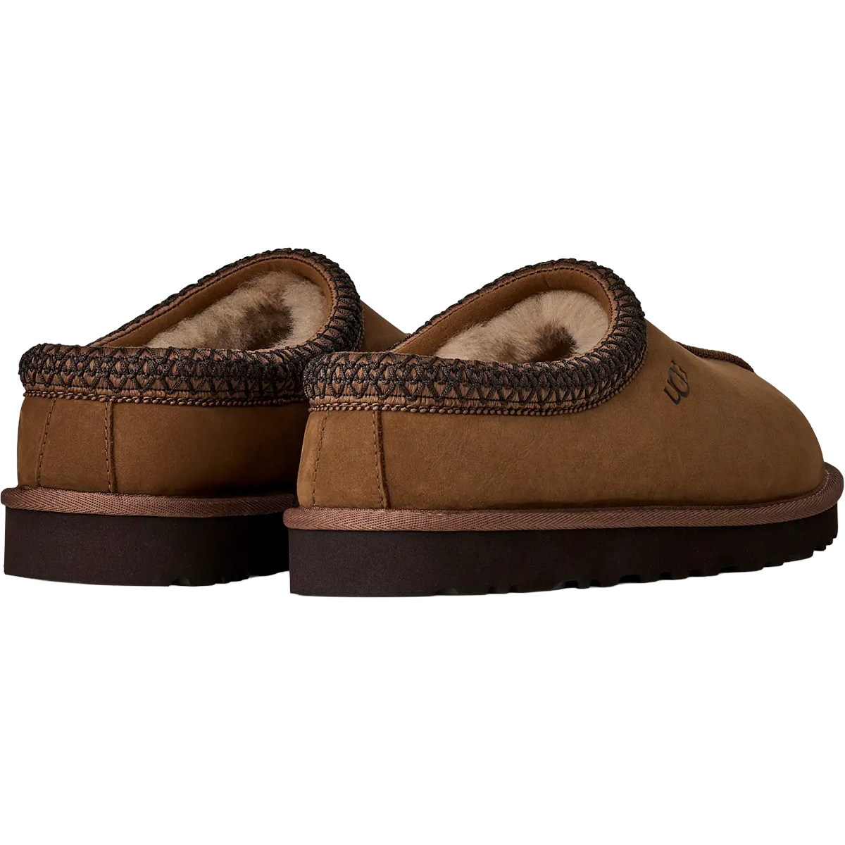 UGG Men's Tasman II Nubuck in Dark Chestnut side by side back view