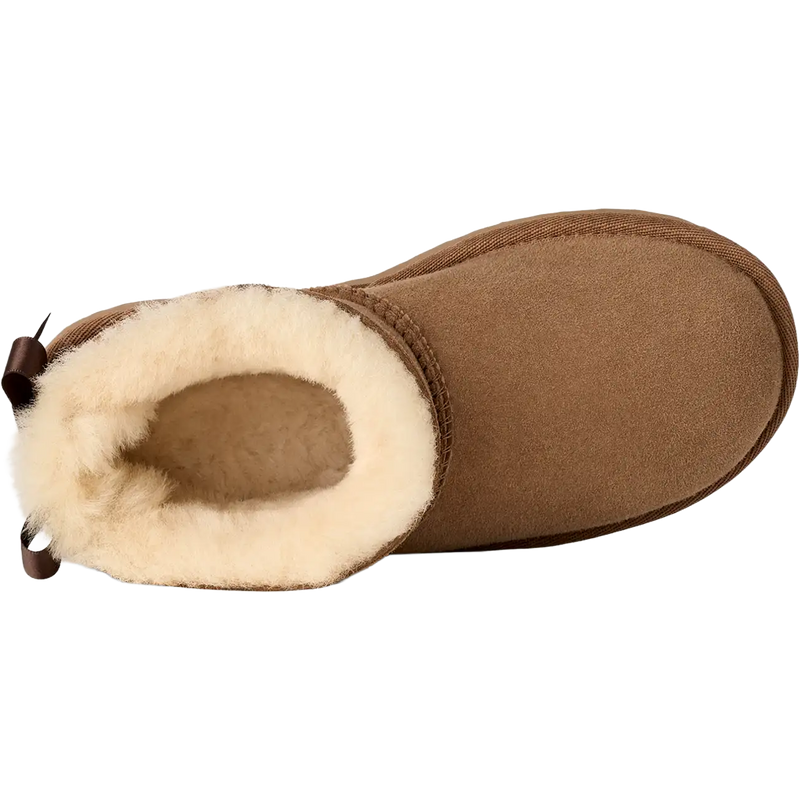 UGG Youth Ultra Mini Bailey Bow II in Chestnut top view