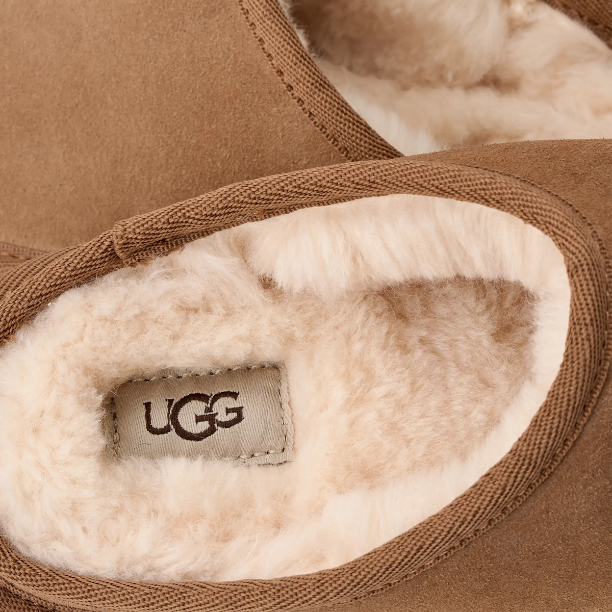 UGG Youth Classic Slip-On in Chestnut wool insole detail