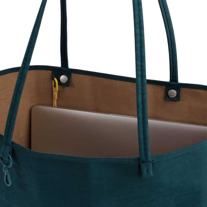 Large Nylon Reversible Tote, Baggu Large Nylon Reversible Tote in Deep Sea Mix with stitch detail