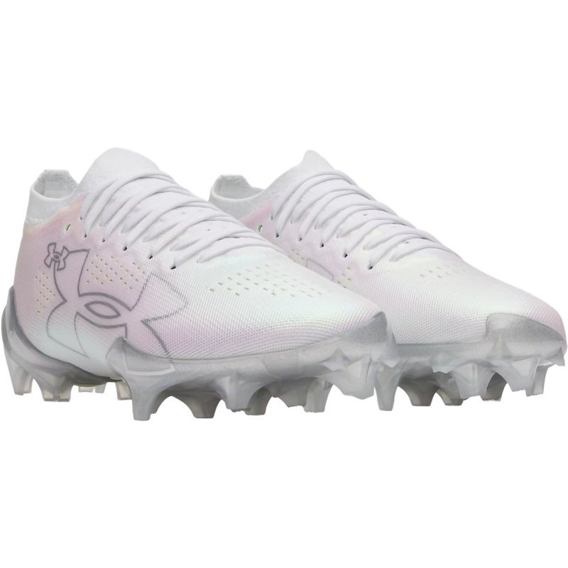 Men's UA Blur Pro, Under Armour UA Blur Pro in 101-White/Metallic Silver pair front right