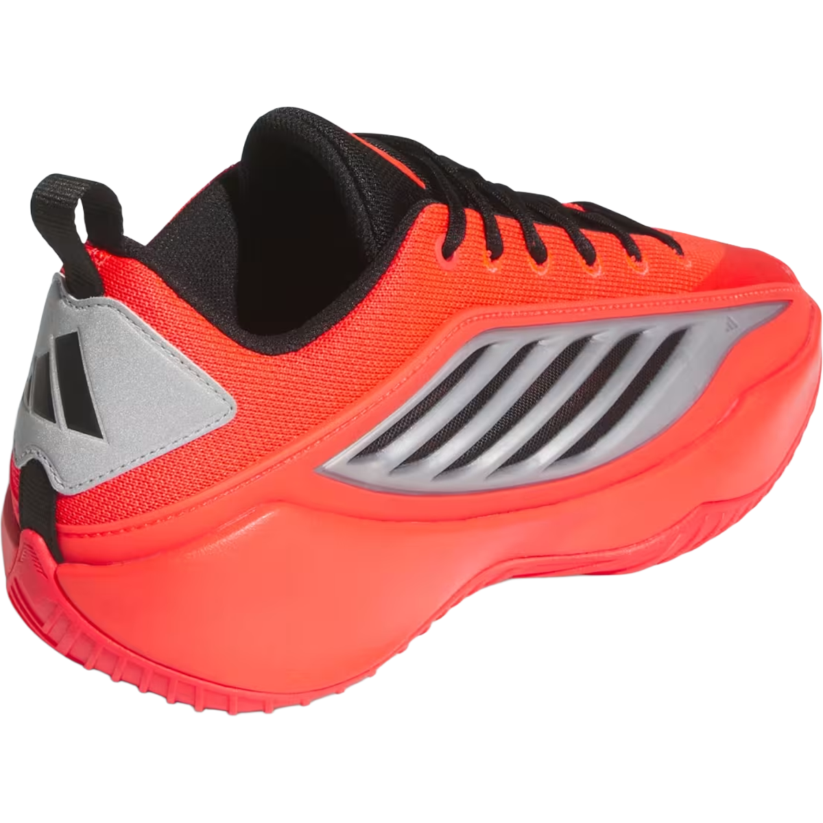 Adidas Youth Anthony Edwards Believe That 1 in Pure Ruby Core Black Cloud White angled heel detail