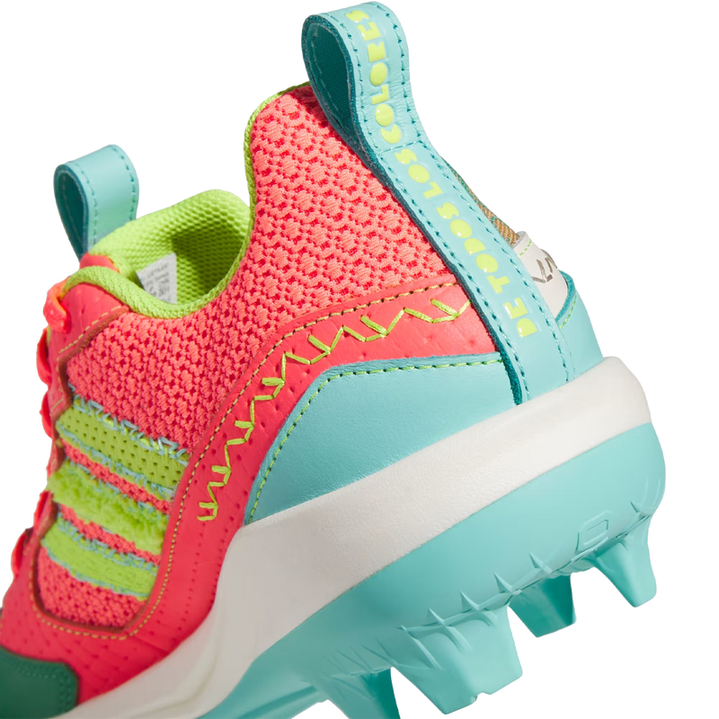 Men's Adizero Electric 3.0 TPU 'Somos', Adidas Men's Adizero Electric 3.0 TPU 'Somos' in Crystal Linen Flash Aqua Solar Turbo heel detail