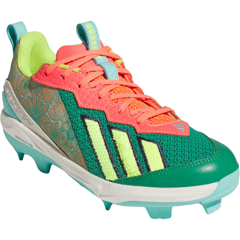 Men's Adizero Electric 3.0 TPU 'Somos', Adidas Men's Adizero Electric 3.0 TPU 'Somos' in Crystal Linen Flash Aqua Solar Turbo angled toe detail