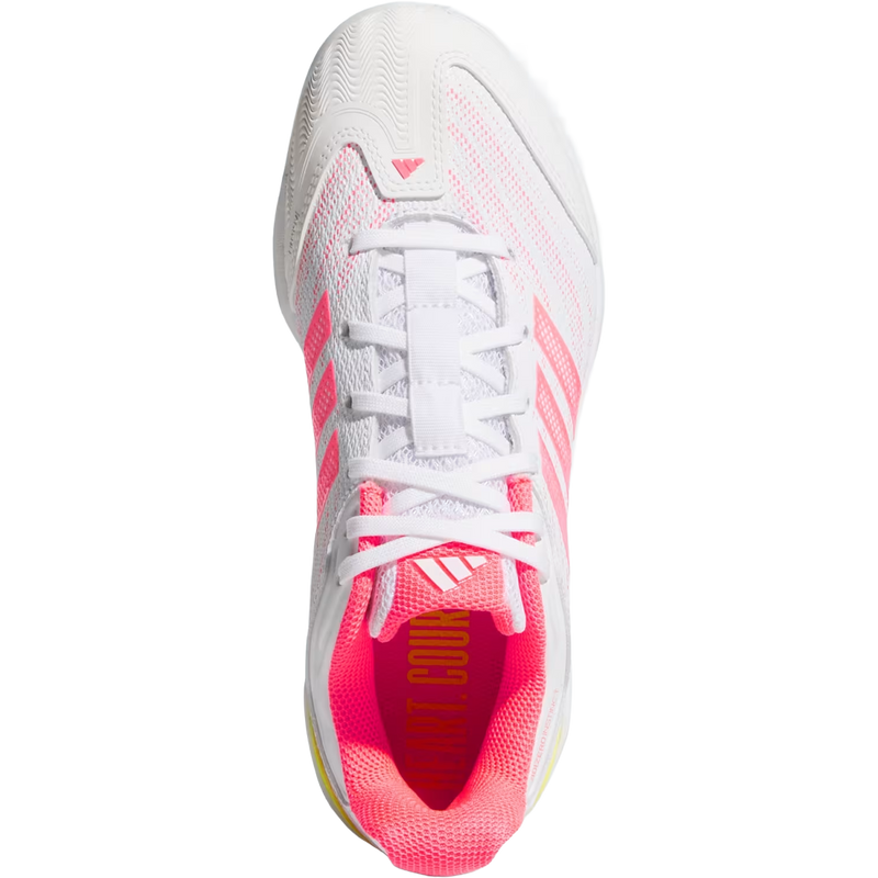 Adidas Women's Adizero Instinct 3.0 TPU in Cloud White Solar Turbo Solar Lemon top view