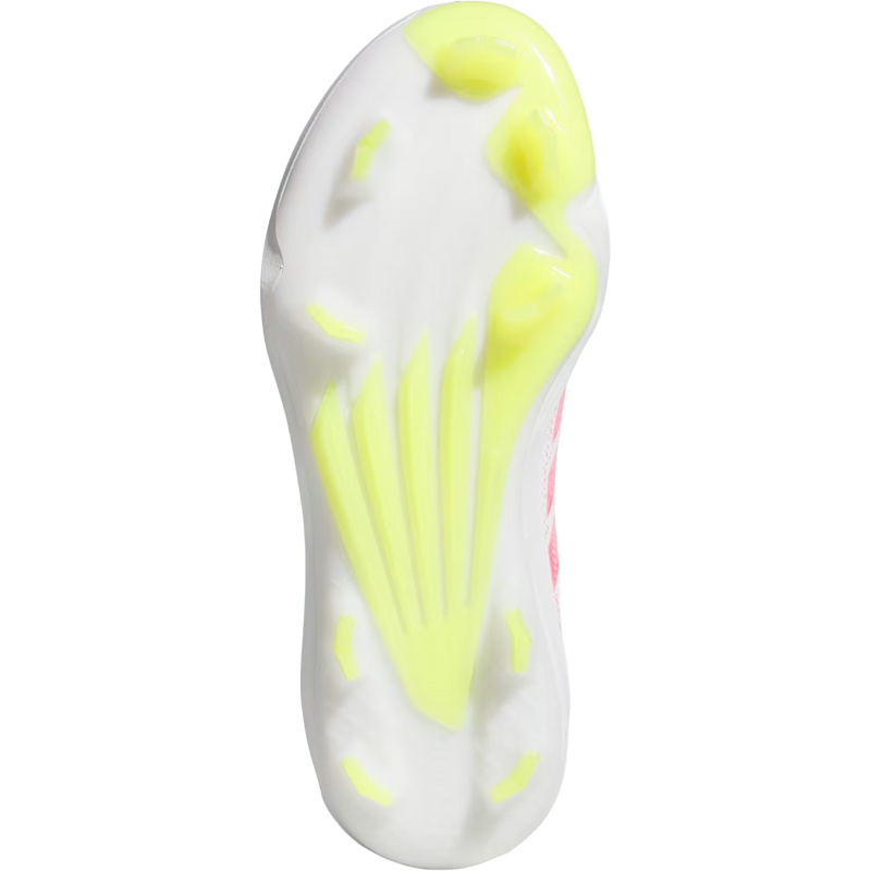 Adidas Women's Adizero Instinct 3.0 TPU in Cloud White Solar Turbo Solar Lemon bottom view