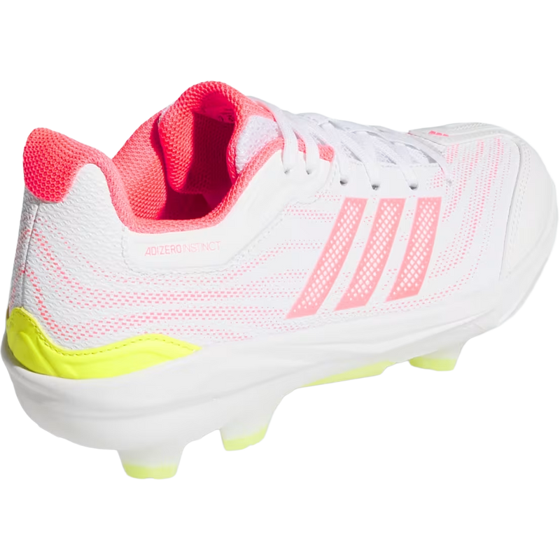 Adidas Women's Adizero Instinct 3.0 TPU in Cloud White Solar Turbo Solar Lemon angled heel detail