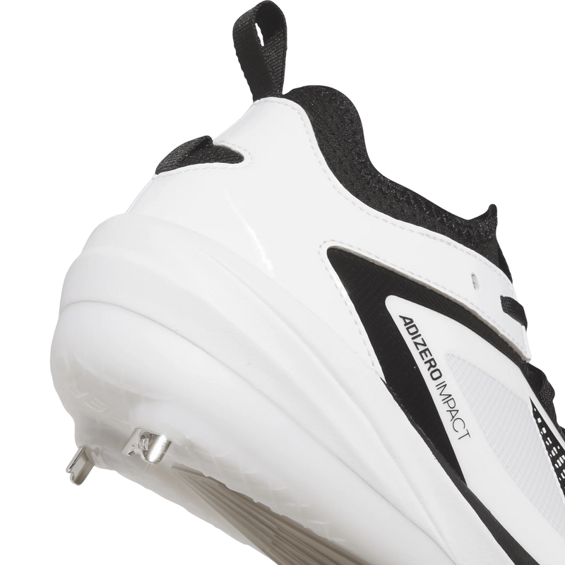 Adizero Impact 3.0 Metal, Adidas Adizero Impact 3.0 Metal in Ftwr White/Core Black right heel
