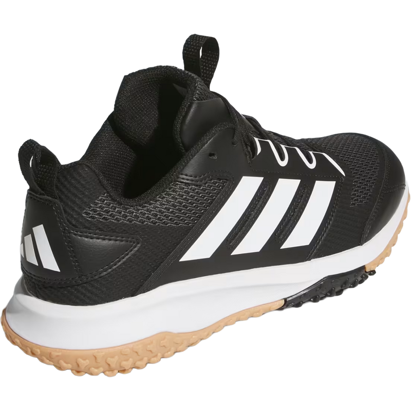 Adizero DGT Turf, Adidas Adizero DGT Turf in Core Black Cloud White lateral angled view