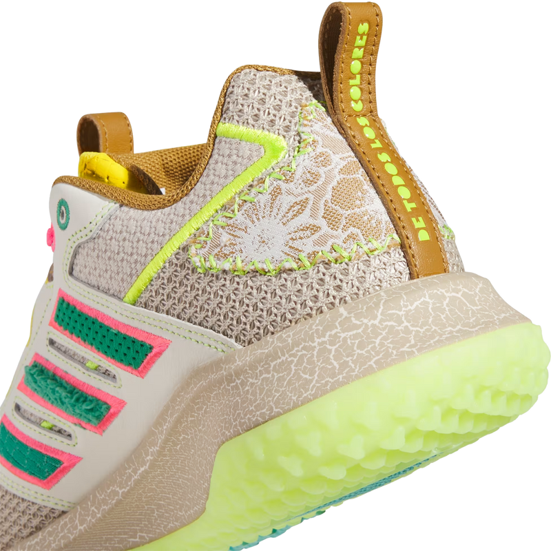 Men's Adizero DGT Turf 'Somos', Adidas Men's Adizero DGT Turf 'Somos' in Crystal Linen Solar Slime hook strap detail