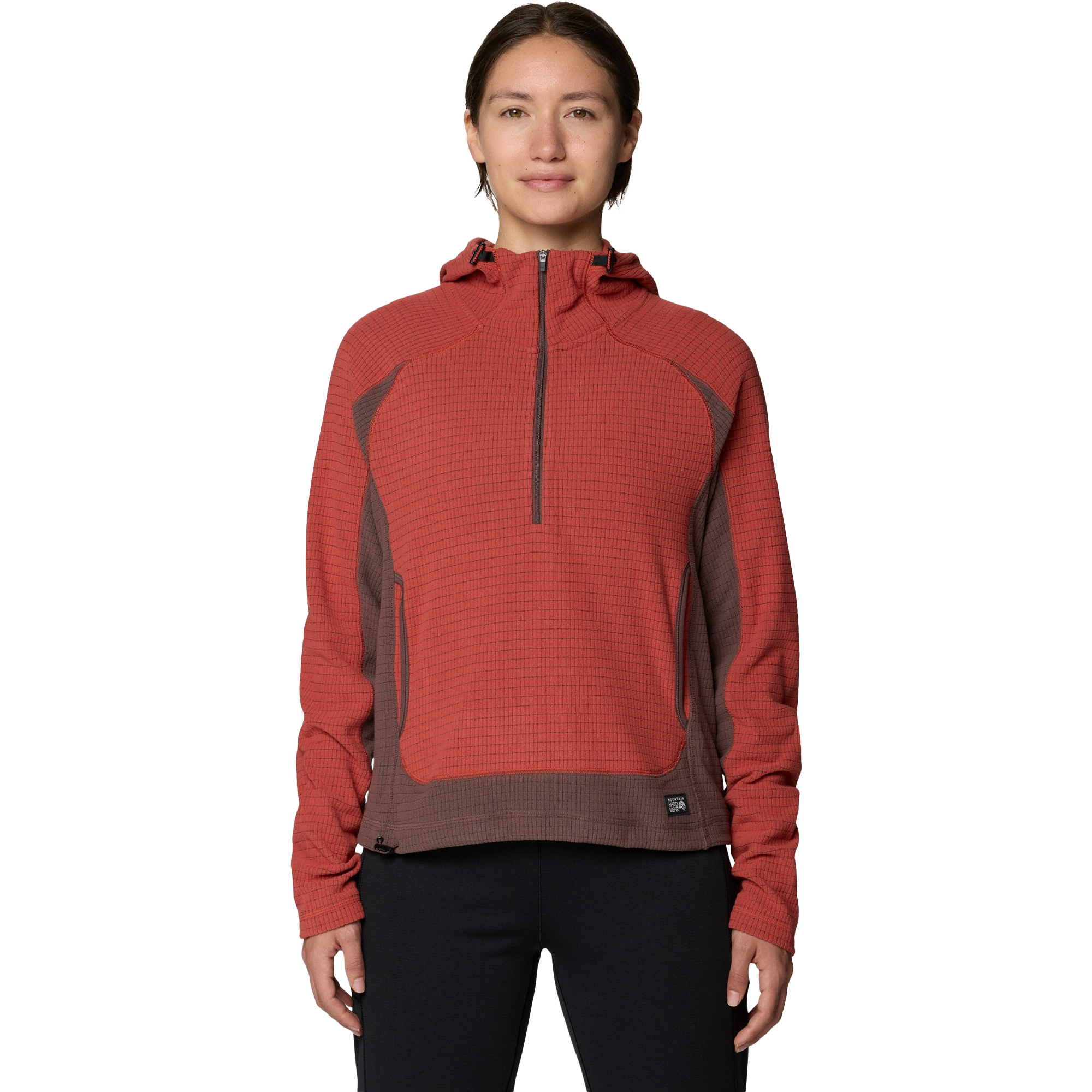 Mountain Hardwear Women's Summit Grid 1/2 Zip Hoody in Mars Red/Carob