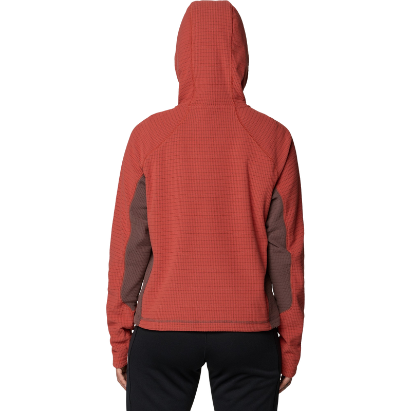 Mountain Hardwear Women's Summit Grid 1/2 Zip Hoody back hood on