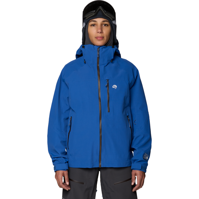 Moutain Hardwear Women's Warp Factor 3L Hooded Jacket in Berry Blue