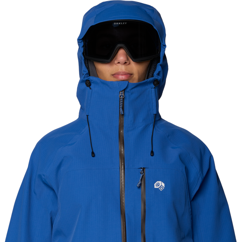 Moutain Hardwear Women's Warp Factor 3L Hooded Jacket Front Hood on