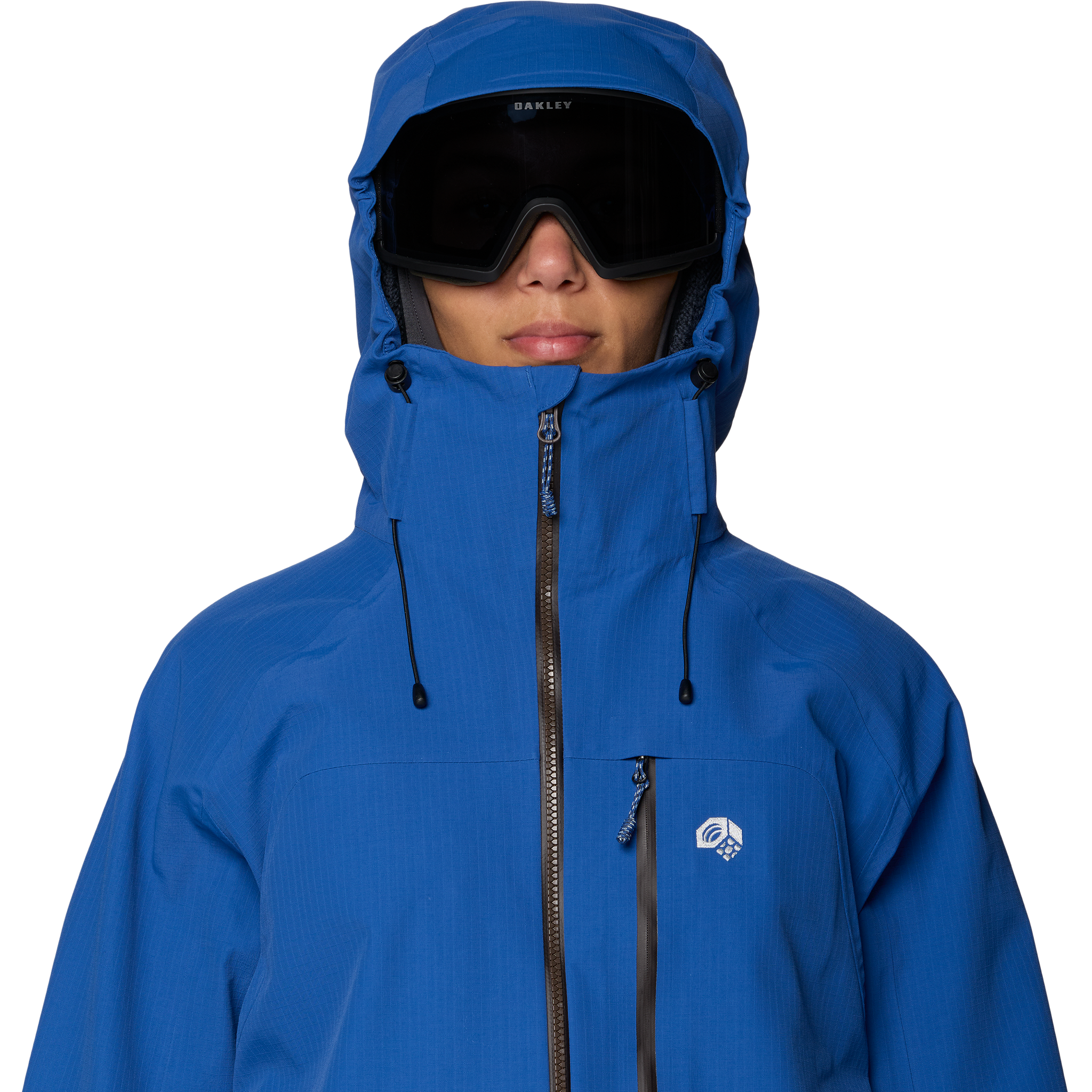 Moutain Hardwear Women's Warp Factor 3L Hooded Jacket Front Hood on
