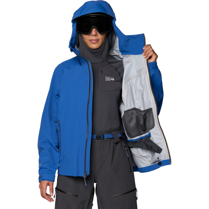 Moutain Hardwear Women's Warp Factor 3L Hooded Jacket left internal pockets 