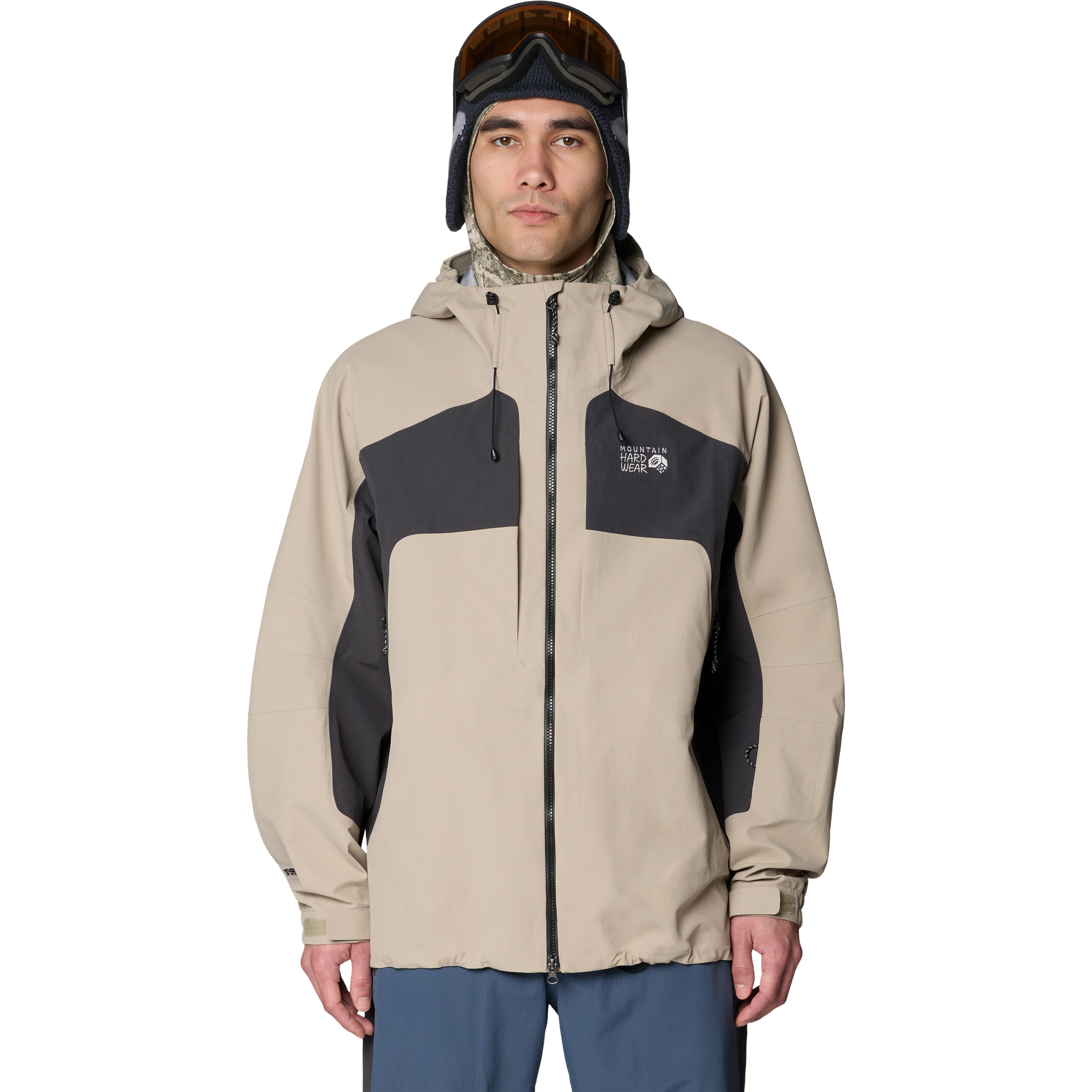 Mountain Hardwear Men's Warp Factor 3L Hooded Jacket in Badlands/Shark