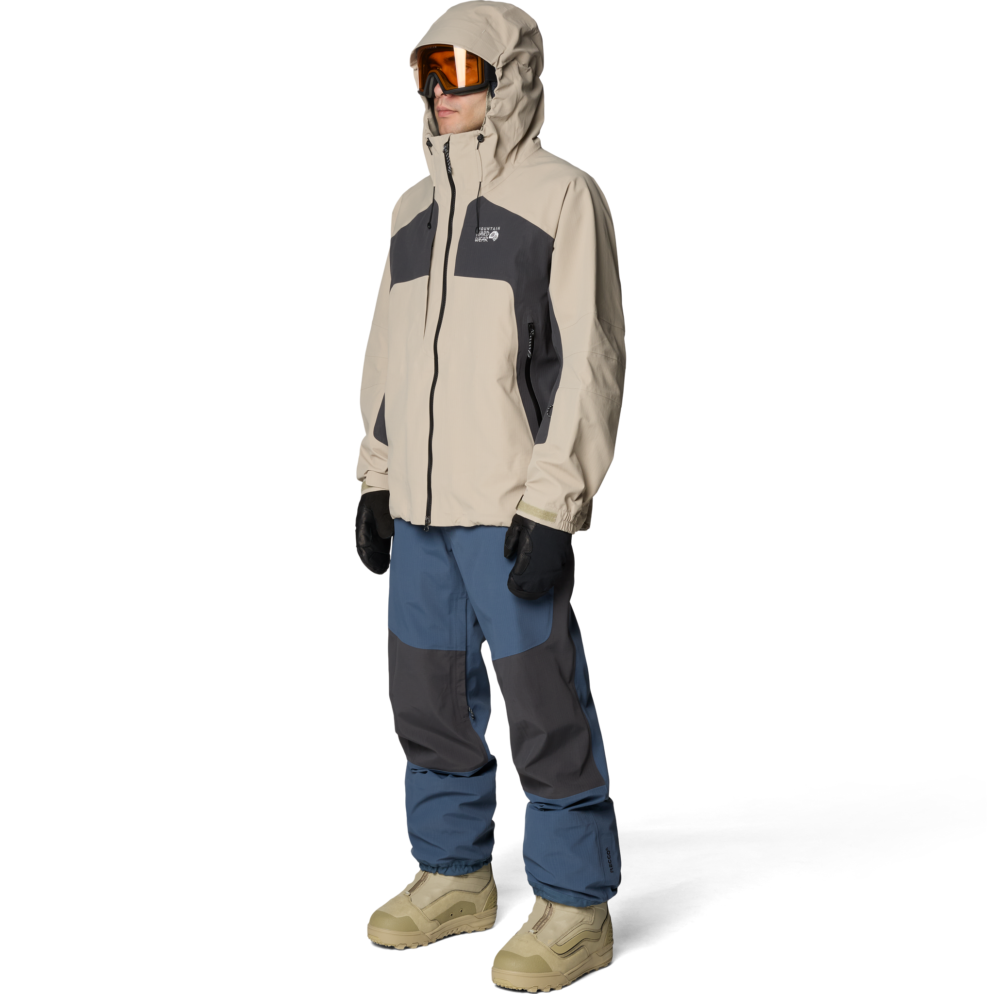 Mountain Hardwear Men's Warp Factor 3L Hooded Jacket 3/4 Front Full View