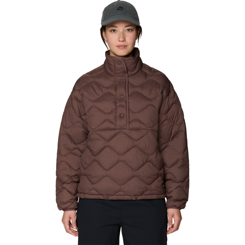 Mountain Hardwear Women's Seek Out Snap Neck Pull Over in Carob