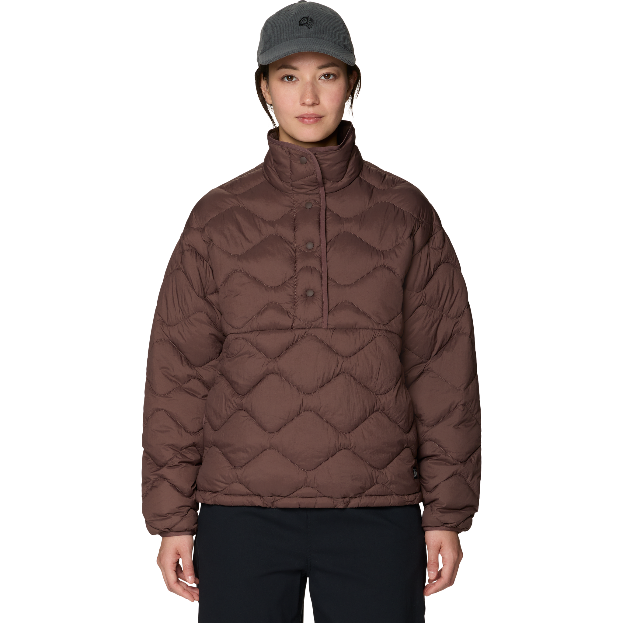 Mountain Hardwear Women's Seek Out Snap Neck Pull Over in Carob