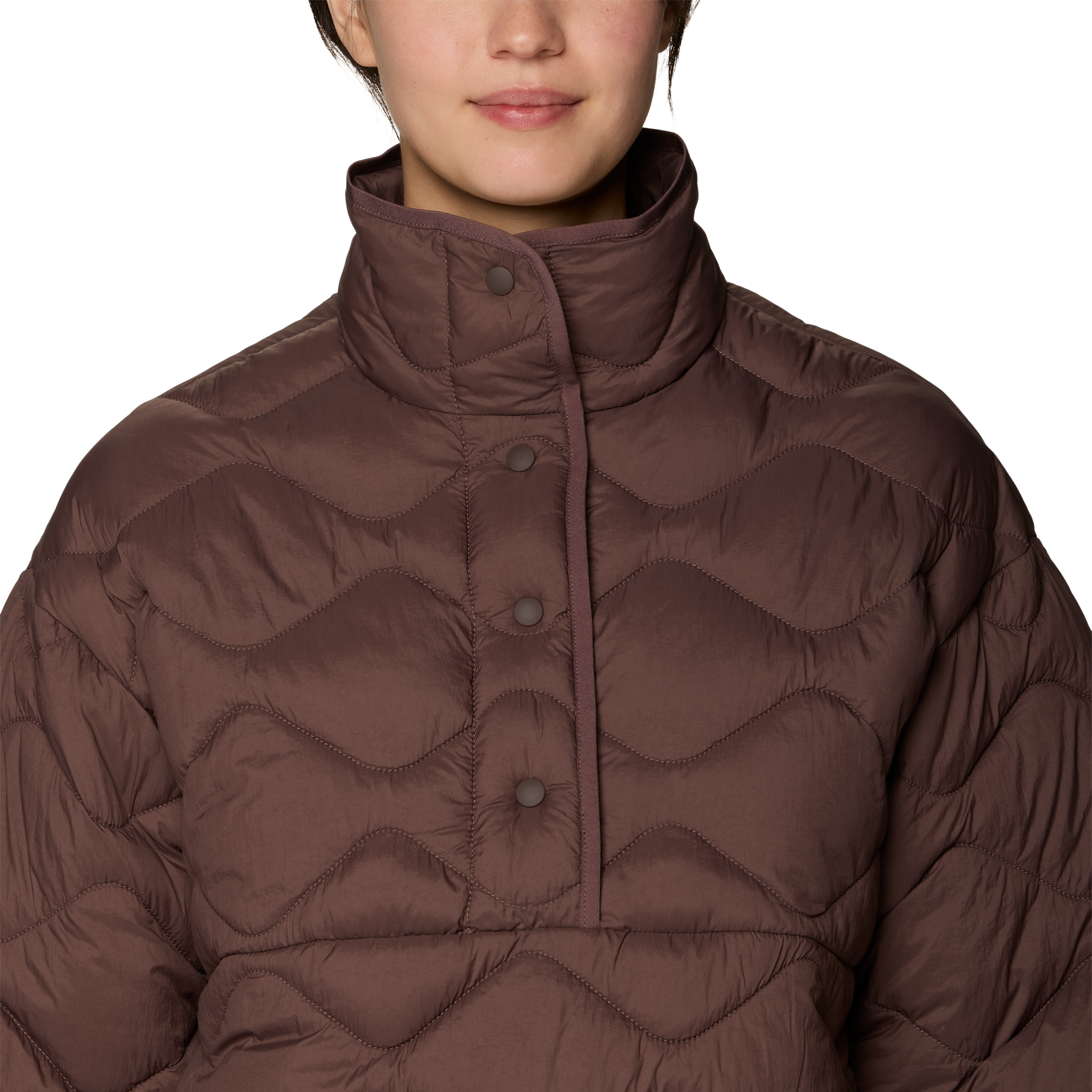 Mountain Hardwear Women's Seek Out Snap Neck Pull Over Front Neckline