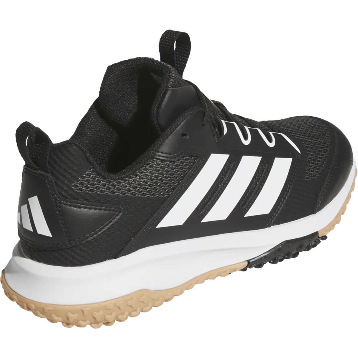 Adidas Youth Adizero DGT Turf in Core Black Cloud White angled lateral right facing