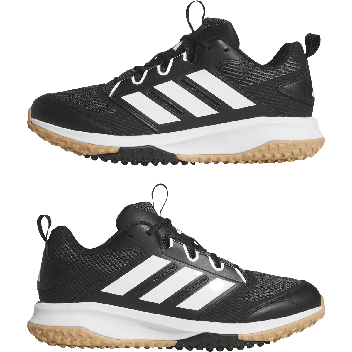 Adidas Youth Adizero DGT Turf in Core Black Cloud White side by side lateral left and right facing