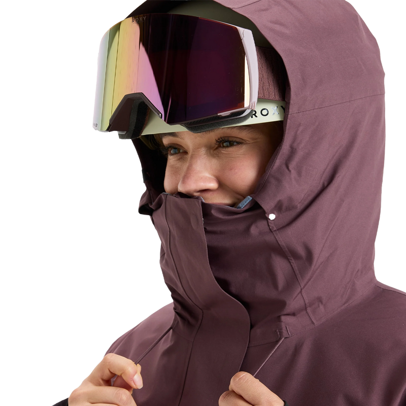 Women's Gore-Tex Stormday Jacket, Roxy Women's Gore-Tex Stormday Jacket in Nirvana with hood detail