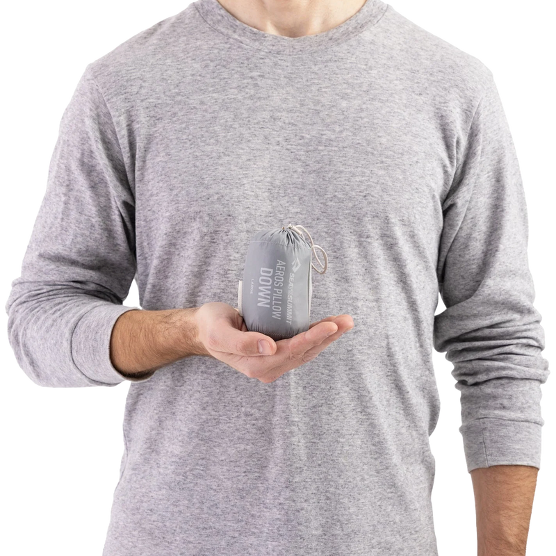 Aeros Down Pillow Large, Sea to Summit Aeros Down Pillow Large in hand
