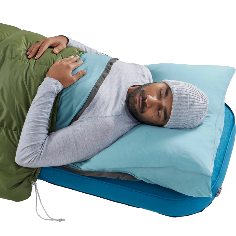 Comfort Blend Rectangular Liner with Pillow Sleeve, Sea to Summit Comfort Blend Rectangular Liner with Pillow Sleeve in sleeping bag