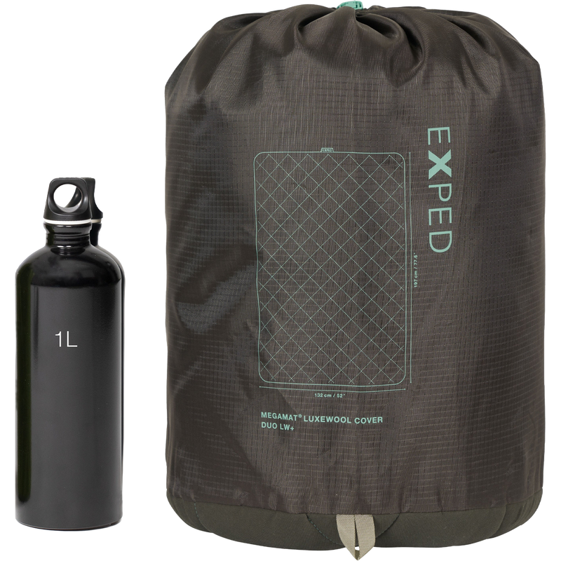 MegaMat LuxeWool Cover Duo LW+, Exped MegaMat LuxeWool Cover Duo LW+ stowed size