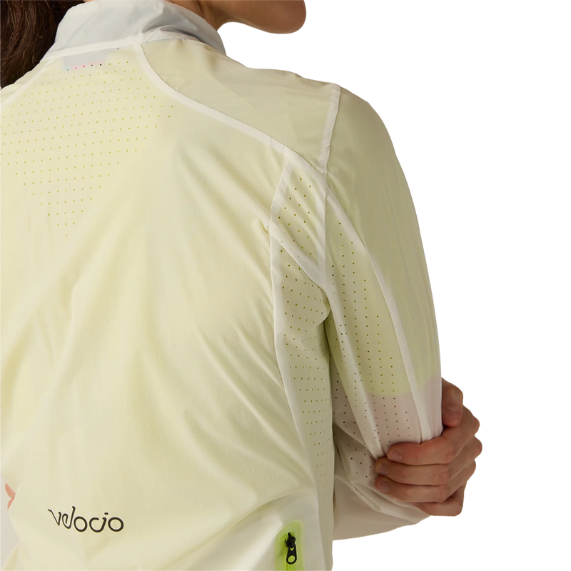 Women's LUXE Ultralight Jacket, Women's LUXE Ultralight Jacket in undyed chartreuse with grid hole detail
