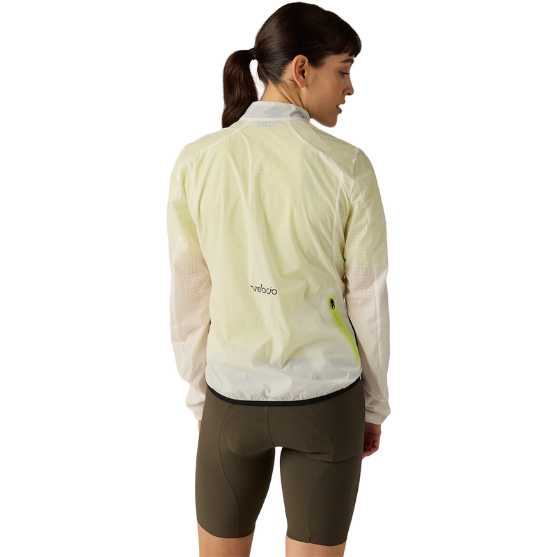 Women's LUXE Ultralight Jacket, Women's LUXE Ultralight Jacket in undyed chartreuse back view
