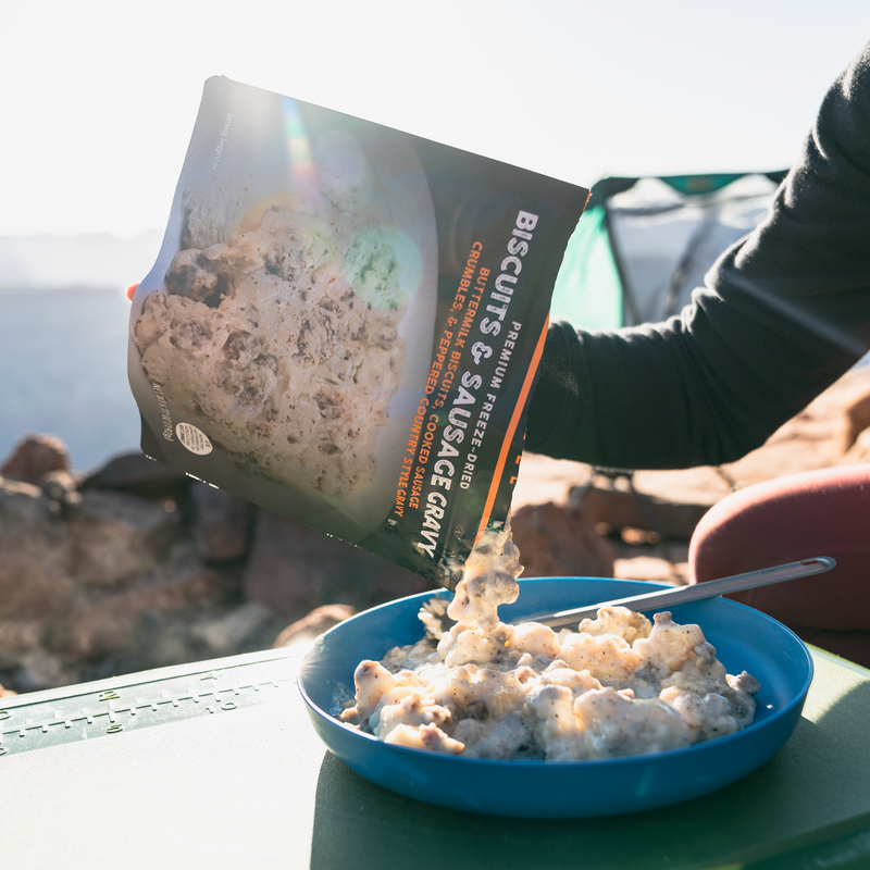 Biscuits & Sausage Gravy (2 Servings), Peak Refuel Biscuits & Sausage Gravy (2 Servings) in bowl